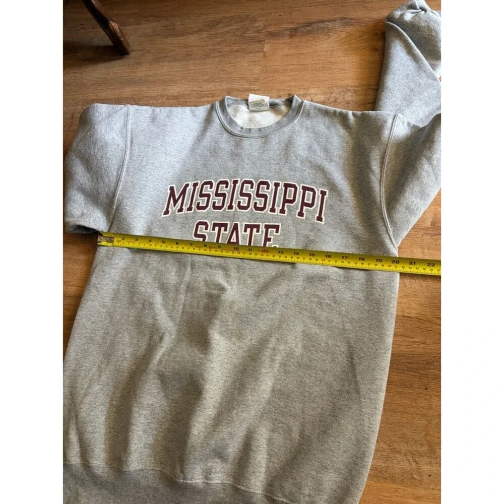 Vintage Champion Gray Collegiate Crewneck Sweatshirt Mississippi State